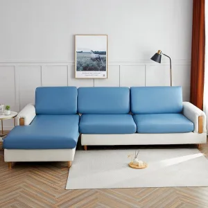 Bleu ciel - Housse en Simili cuir pour Coussins de Canapé