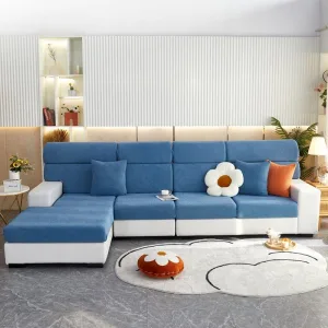 Bleu ciel - Housse polaire pour coussins de canapé - Motif Laine