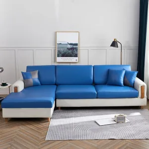 Bleu - Housse en Simili cuir pour Coussins de Canapé
