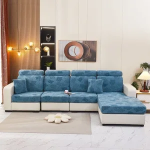 Bleu - Housse Polaire pour Coussins de Canapé - Motif Bear