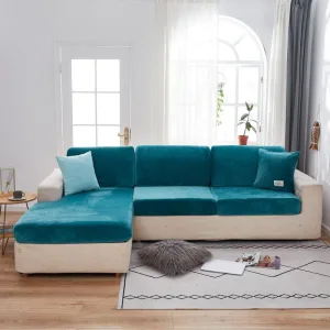 Bleu Turquoise - Housse En Velours Pour Coussin De Canapé
