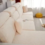 coussin canapé motif flower blanc cassé rose