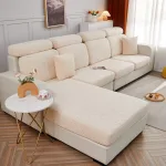 coussins de canapé avec housse polaire blanc cassé rose