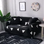 couvre canapé extensible noir et blanc