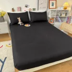 Noir - Draps housse de qualité supérieur