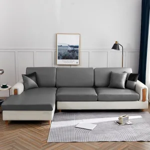 Gris - Housse en Simili cuir pour Coussins de Canapé