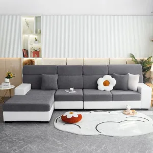 Gris - Housse polaire pour coussins de canapé - Motif Laine