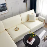housse blanc cassé en simili cuir pour décoration intérieure