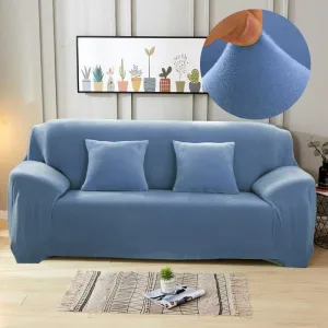 Bleu ciel - Housses en velours Extensibles de Fauteuil et Canapé