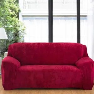 Bordeaux - Housses en velours Extensibles de Fauteuil et Canapé