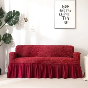 Bordeaux - Housses Jupe Extensibles de Fauteuil et Canapé