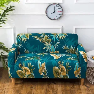 Green Leaves - Housses Extensibles de Fauteuil et Canapé