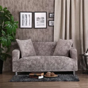Gris - Housses en velours gaufré Extensibles de Fauteuil et Canapé