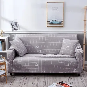 Gris Paws - Housse de Canapé Extensible