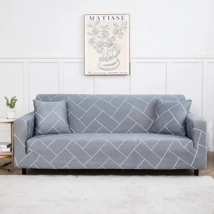 Gris Strip - Housse de Canapé Extensible