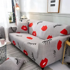 Gris Kiss - Housses Extensibles de Fauteuil et Canapé