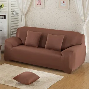 Marron - Housses Extensibles de Fauteuil et Canapé