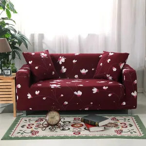 Bordeaux Flower - Housse de Canapé Extensible