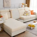 housse cosy pour coussin de canapé blanc cassé