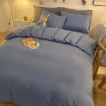housse de couette en coton bleu charrette