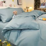 housse de couette bleu ciel douce et confortable