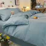 ensemble housse de couette bleu ciel