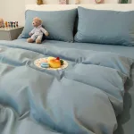 housse de couette bleu ciel élégante