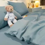 housse de couette bleu ciel hypoallergénique