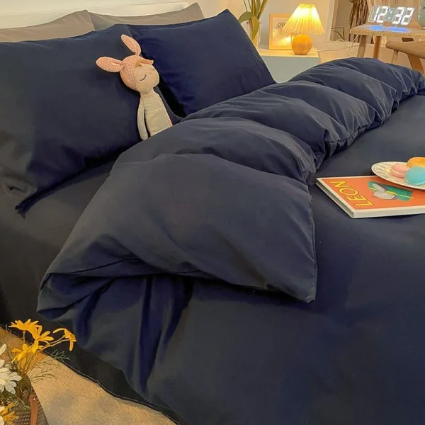 Bleu marine - Housse de couette de qualité supérieure