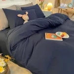housse de couette élégante bleu marine
