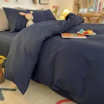 housse de couette facile à entretenir bleu marine