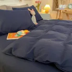 housse de couette confortable bleu marine