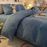 housse de couette moderne bleu turquin