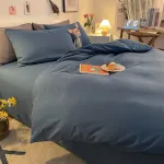 housse de couette classique bleu turquin