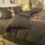 housse de couette douce gris foncé