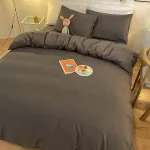 housse de couette design gris foncé