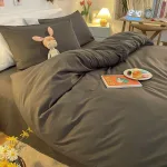 housse de couette en microfibre gris foncé