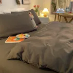 housse de couette pour lit double gris foncé