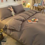 literie moderne housse de couette gris