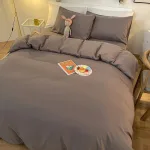 housse de couette gris facile à entretenir