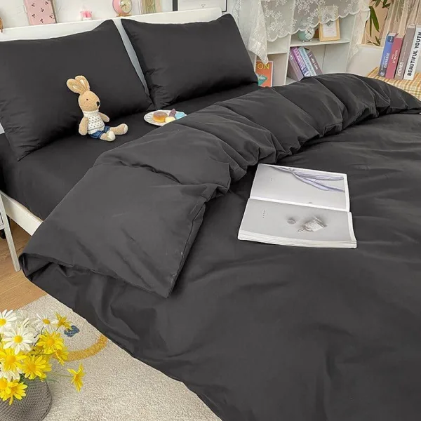 Noir - Housse de couette de qualité supérieure