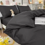 housse de couette noire douce et confortable