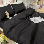 housse de couette noire design moderne