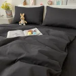 housse de couette en satin noir