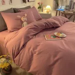 housse de couette rose décorative
