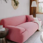 housse de salon rose résistante à l'eau