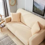 housse décorative pour canapé blanc cassé