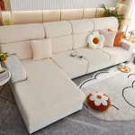 housse en polaire beige pour coussins