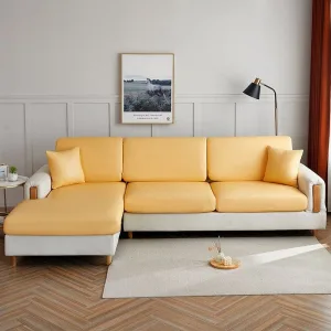 Jaune - Housse en Simili cuir pour Coussins de Canapé