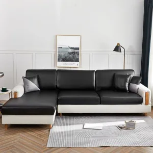 Noir - Housse en Simili cuir pour Coussins de Canapé